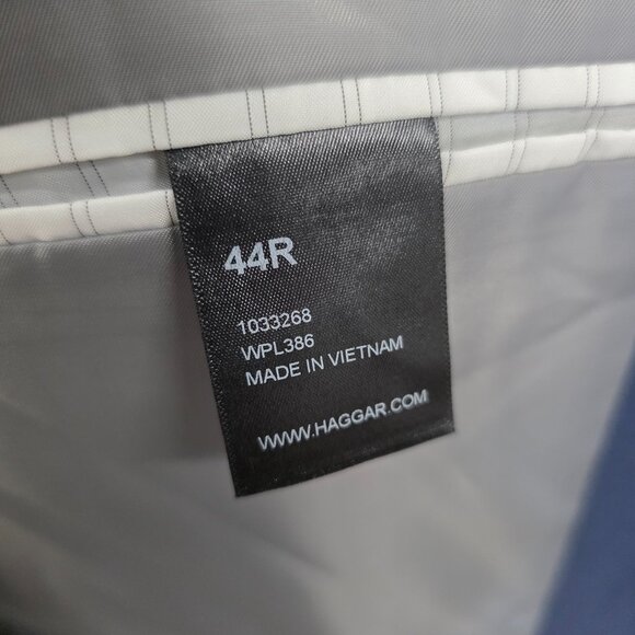 Haggar 44R Blue Blazer Sport Coat Jacket 2-Button Solid T874 - Picture 10 of 11